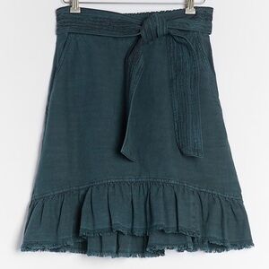 Anthropologie Pilcro Amora Ruffled Tie Waist Mini Skirt Size XS